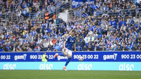 Dani Calvo, durante el Real Oviedo-Tenerife