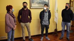 Maite Ferreiro, Xurxo Morales, Diego As e Rub�n Arroxo, na recepci�n no Concello.