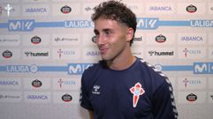 El jugador del Celta Pablo Dur�n, tras el partido ante el Racing de Santander.