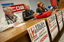 Gregorio Freire, Xes�s Anxo L�pez Pintos, Auri V�zquez y Ces�reo Fraga, ayer en CC.OO.