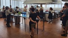Los�participantes del taller que realiz� este lunes en el CEIP O Mosteir�n.