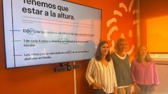 Ana Gonzlez, responsable de comunicacin de Menios; Vernica Rivadulla, directora general, y Begoa Pallas, responsable de desarrollo y sostenibilidad