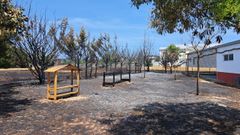 As qued el patiodel colegio de A Gndara tras el incendio