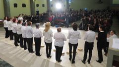 Concierto de la Coral Polif�nica de Chantada en la iglesia nueva con motivo del cincuenta aniversario de su fundaci�n, en una imagen de archivo