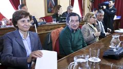 Silvosa, en el centro, en un pleno de su etapa como edil del PP en Lugo.
