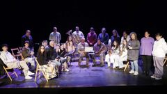 &Uacute;ltimo ensayo de la banda de m&uacute;sica de Vilanova dos Infantes en el auditorio de Celanova, antes de ofrecer el primer concierto de su nueva etapa.