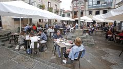Terrazas en la plaza de A Le�a, en Pontevedra