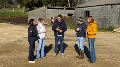 Los�diputados Enrique Barreiro, Nicole Grueira�y Raquel Arias visitaron la explotaci�n ganadera de L�cteos Conchy en Friol