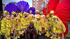Los miembros de la comparsa Os Parrandas de O Irixo fueron los ganadores del desfile de entroido de Ourense