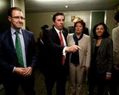 Gonz�lez y Soriano junto a la conselleira de Sanidade, Raquel Mosquera, y la gerente del Sergas.