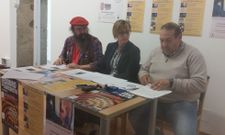 Dami�n Paio, Teresa Varela e Ismael L�pez P�rez en la presentaci�n de la programaci�n en el museo.