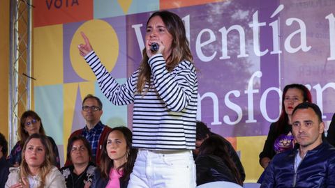 Irene Montero durante el cierre de campaa de Podemos en Madrid