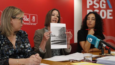 Pilar Garc&iacute;a Porto, Lara M&eacute;ndez y Ana Abelleira, este s&aacute;bado en la rueda de prensa en Lugo.