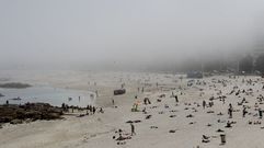 Niebla en la playa de Riazor