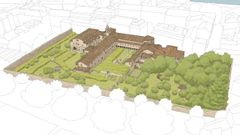 Recreaci�n del convento y la huerta de Santa Clara realizada por el Concello de Pontevedra