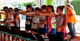Imagen de varios deportistas en plena competicin.