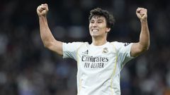 Gonzalo, celebrando uno de sus goles ante el Betis.