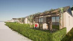 Imagen de archivo de la idea esbozada por la arquitecta Cristina Garc�a Font�n para la primera comunidad de vivienda compartida en Teixeiro. Recoge una parcela de 3.000 metros cuadrados con 20 viviendas y espacios comunes destinados a comedor, cocina, zona de estar, actividades culturales, cuidados, piscina y jardines