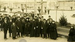 Homenaje a Antonio Rey Soto, en el centro, en la ciudad de A Corua