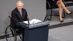 El presidente del Parlamento alemn, Wolfgang Schuble, ofrece un discurso durante una ceremonia en el Parlamento en Berln (Alemania) para conmemorar el centenario del sufragio femenino en Alemania. El 19 de enero de 1919 las mujeres alemanas acudieron a votar por primera vez en las elecciones a la Asamblea Nacional 