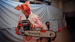 T�nel del terror en el IES S�nchez Cant�n. Halloween