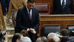 El presidente del Gobierno, Pedro S�nchez, hoy en el Congreso