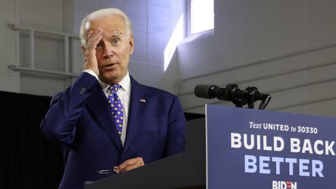 El candidato demcrata, Joe Biden, durante un acto en Wilmington (Delaware)