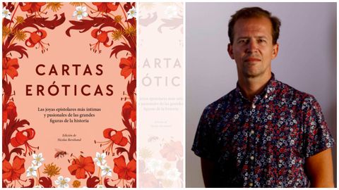 El escritor y editor Nicolas Bersihand con la antología de correspondencia erótica que ha reunido.