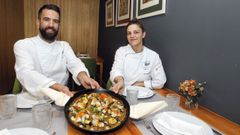 �lvaro Fuentes con Sandra G�mez, jefa de cocina de Taberna Meloxeira