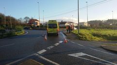 Ambulancia en la rotonda de Franza, en foto de archivo, durante una intervencin por otro siniestro ocurrido en esa zona.