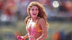 Shakira durante su actuaci�n en la final del Mundial el domingo pasado