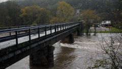 Vista del R�o Narcea a su paso por el puente de Quinzanas.
