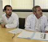 Vilaseco y D�az durante la presentaci�n de ayer en Cee. 