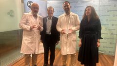 �ngel Facio, Jordi Estruch, Anxo Fern�ndez y Merche Regany, durante el acto de entrega del premio Salvat