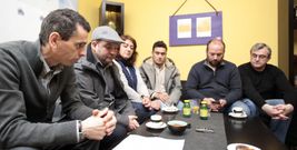 Varios candidatos comarcales del BNG, ayer en Silleda. 