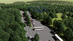 Recreacin del aparcamiento del Parque Central de Galicia