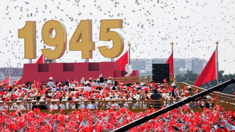 Desfile militar con motivo de la celebraci�n de la victoria de China contra Jap�n en 1945