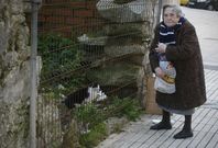 Mar�a del Carmen alimenta a los gatos de la calle con piensos, jam�n y latas especiales. 