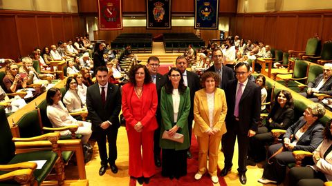 Acto de recepci�n oficial en el Pazo de Fonseca de Santiago este domingo.