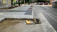 Estado de las alcantarillas de la avenida de Portugal, tras la tormenta de este domingo