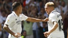 Ceballos y Valverde celebran el primer gol del Madrid