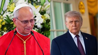 A la izquierda, el papa Le�n XIV en una audiencia con el presidente de Camer�n, Paul Biya, este mi�rcoles. A la derecha, el presidente de Estados Unidos, Donald Trump, atendiendo a la prensa a la salida del despacho Oval de la Casa Blanca.