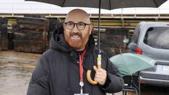 Javier Cámara, en el rodaje de 'Rapa' en Navantia