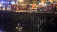 Estado en el que qued� el muelle tras el colapso, en agosto del 2018.