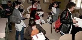 Alumnos del curso de la UIMP en el sal�n de actos del Parador de San Vicente do Pino