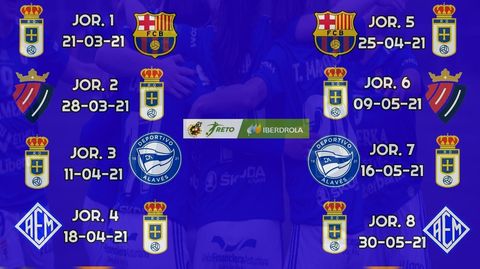 Calendario del Real Oviedo en la segunda fase