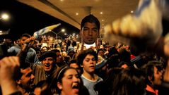 Luis Surez, recibido en Uruguay como un hroe