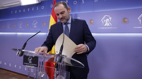 El exministro de Transportes José Luis Ábalos, en una comparecencia en el Congreso el pasado mes de diciembre.