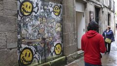 Imagen de pintadas y grafitis a principios de este mes en una calle del casco histrico