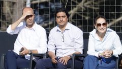 �lex Otero, Maco Garc�s y Mari�n Mouri�o, en el Celta Fortuna-Sporting de este mi�rcoles.